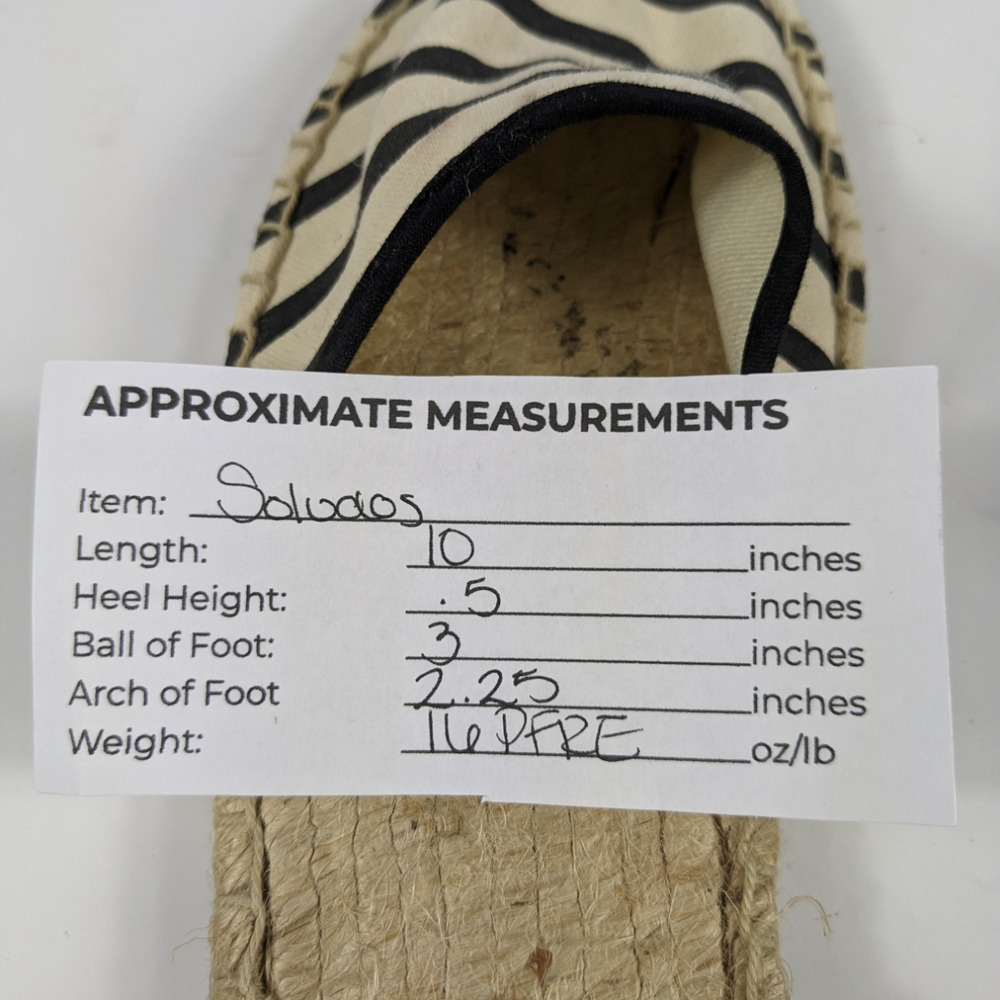 Soludos Espadrilles 9 Cream Navy Blue Stripe Ribbon Tie Closure Flat Shoes - Picture 7 of 7